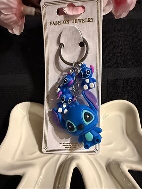 Cute Blue Character Keychain Card & Key Holder - Unbranded